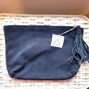 Mondrina Navy Suede Clutch